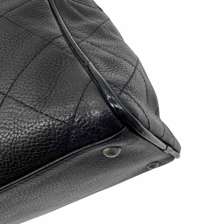 CHANEL Logo Caviar Boston Bag Black