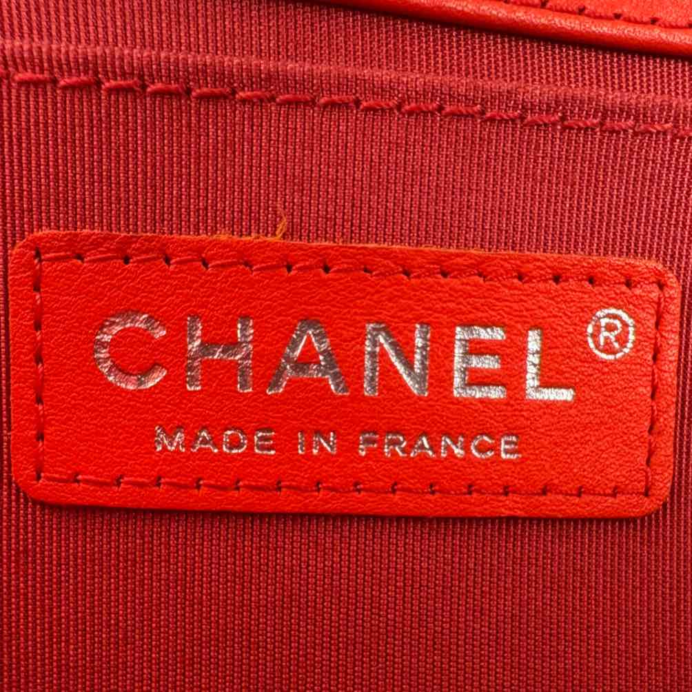 CHANEL Medium Chevron Boy Bag Scarlet (Pre-Owned)