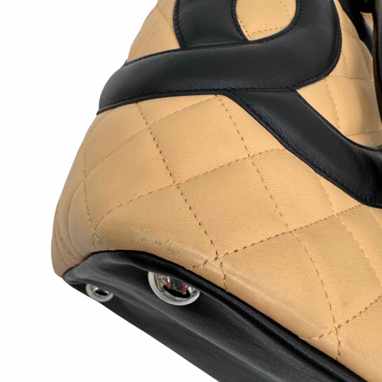 CHANEL Quilted Calfskin Medium Cambon Line Tote Bag Beige