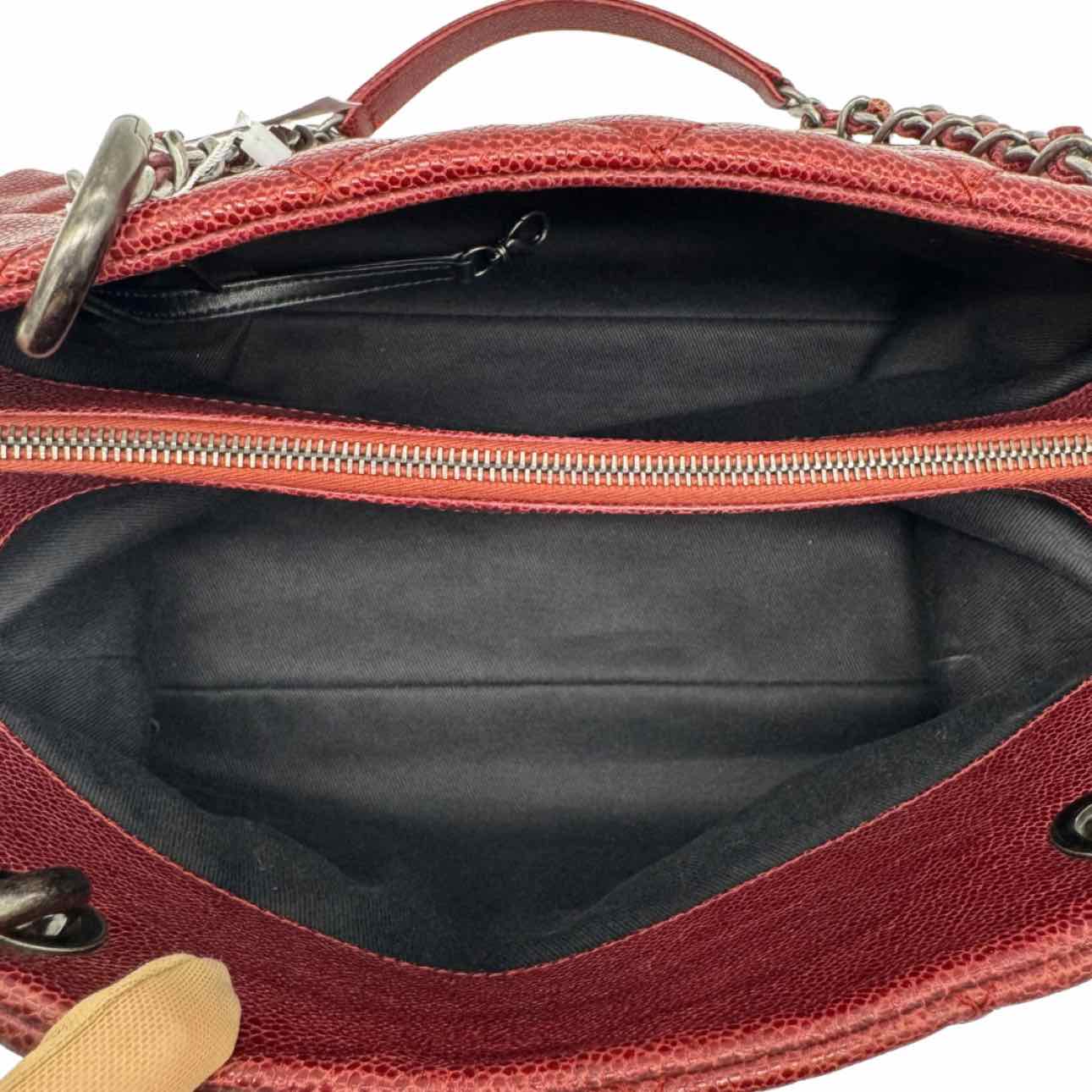 CHANEL Quilted Caviar Crave Shopping Tote Bordeaux