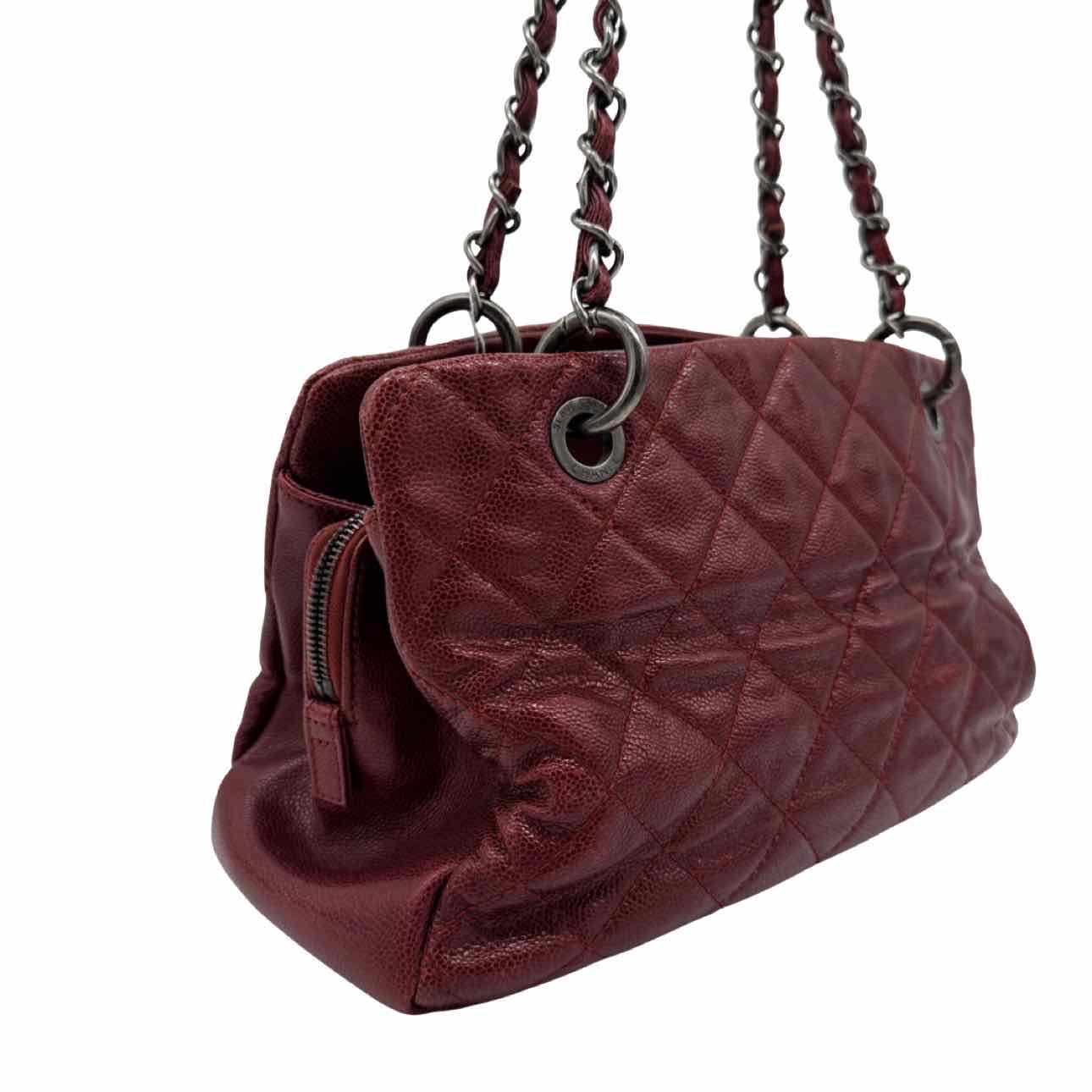 CHANEL Quilted Caviar Crave Shopping Tote Bordeaux