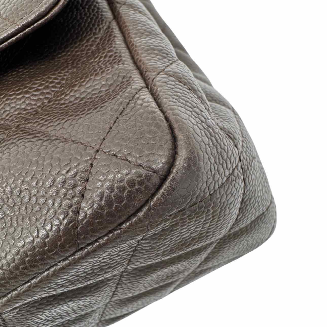 CHANEL Quilted Caviar Jumbo Timeless Single Flap