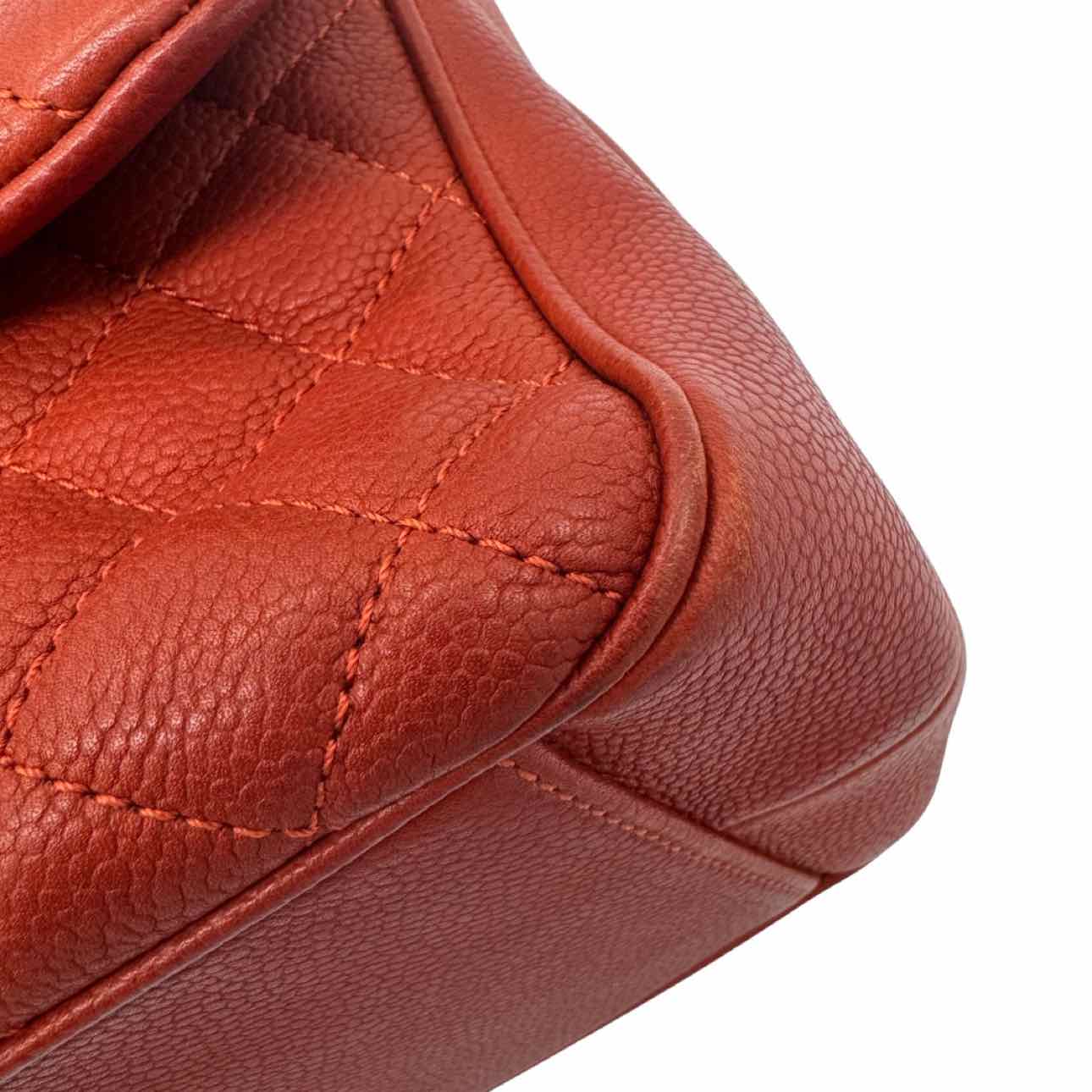 CHANEL Quilted Caviar Quilted Medium Rock In Rome Flap Brick Shoulder Bag