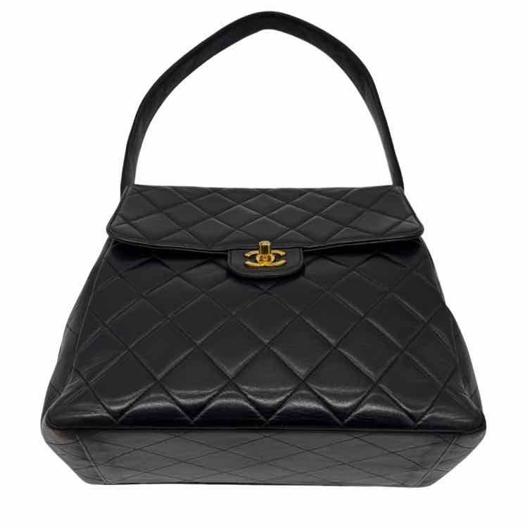 CHANEL Quilted Lambskin Double Sided Tall Flap Black
