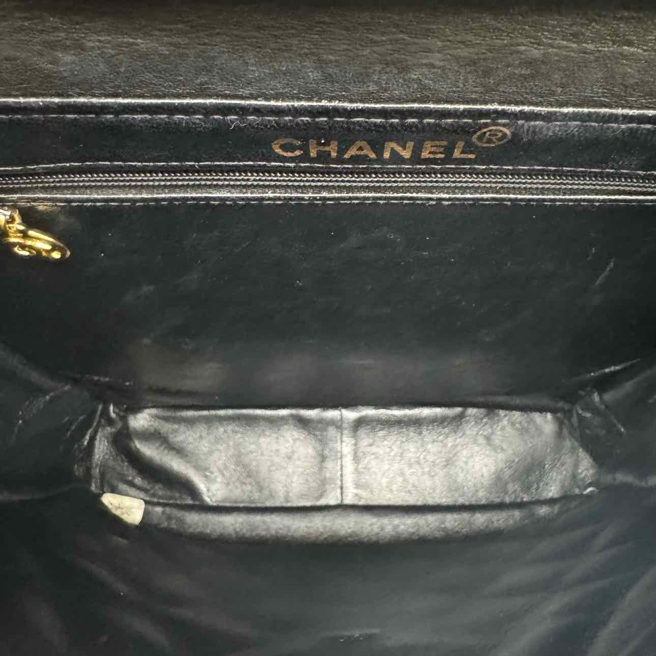 CHANEL Quilted Lambskin Double Sided Tall Flap Black