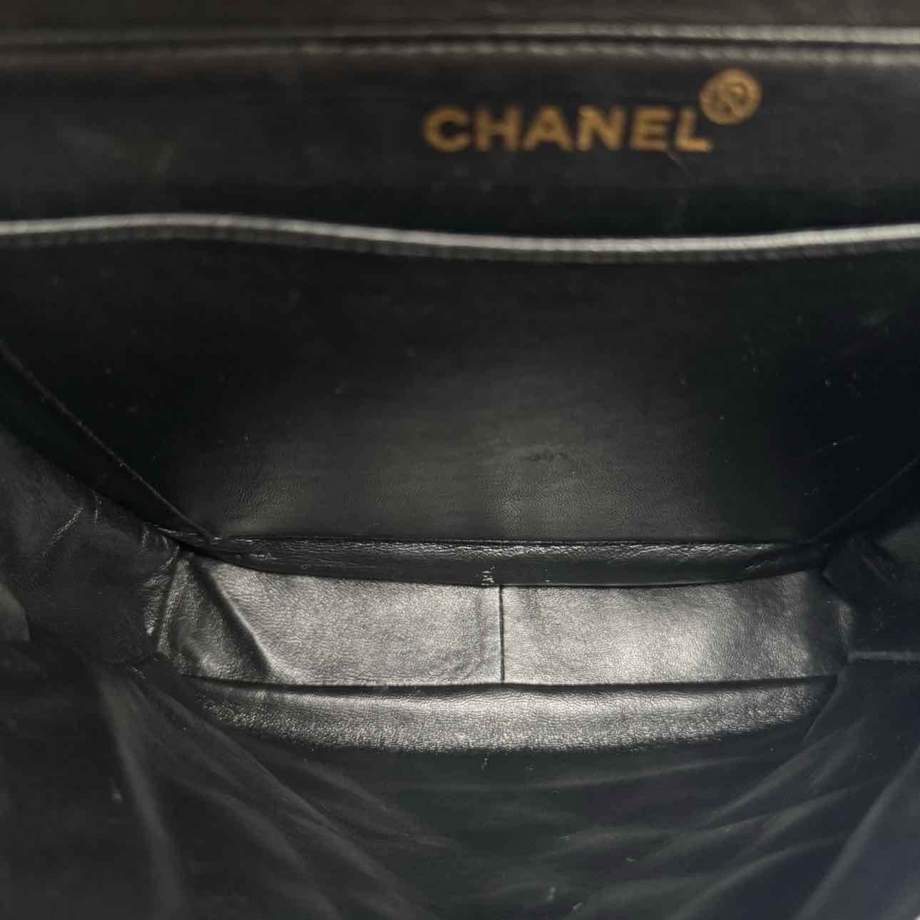 CHANEL Quilted Lambskin Double Sided Tall Flap Black