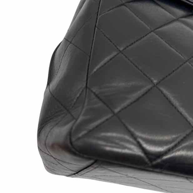 CHANEL Quilted Lambskin Double Sided Tall Flap Black