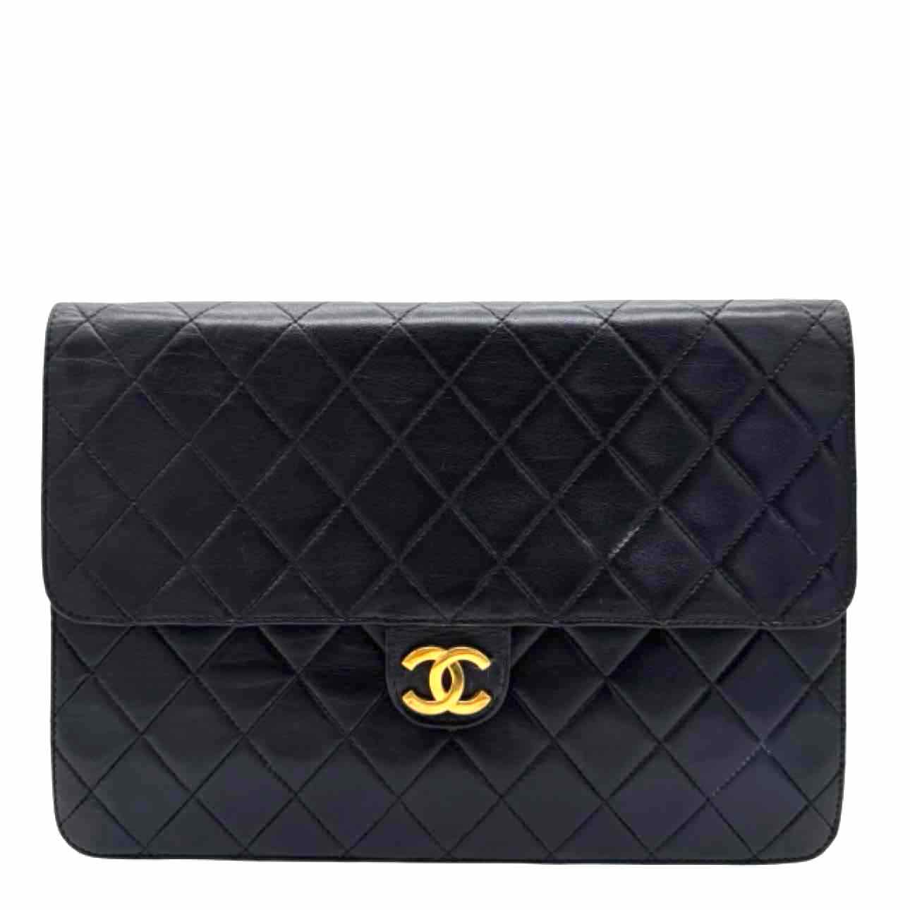CHANEL Quilted Lambskin Push Lock Small Single Flap Back