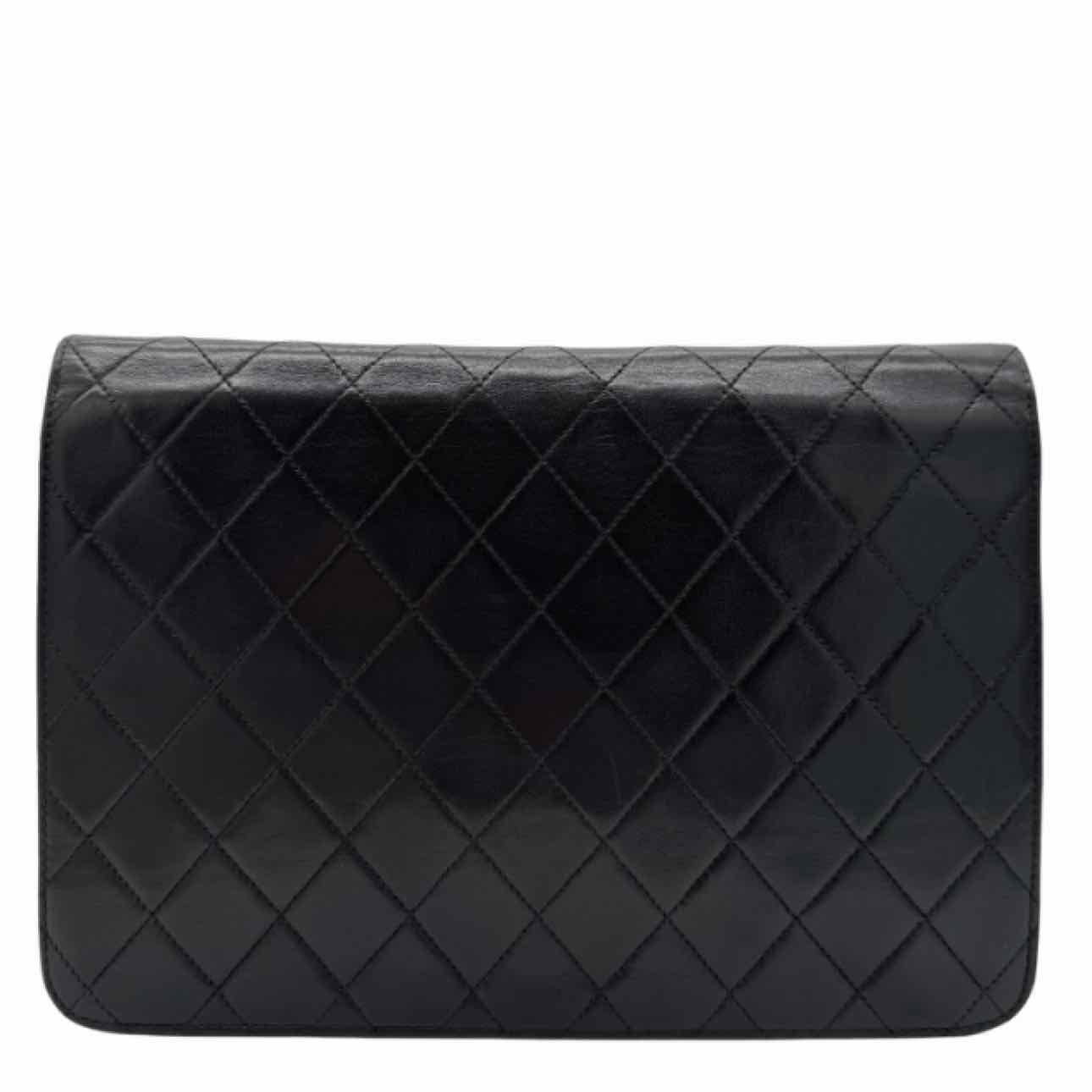 CHANEL Quilted Lambskin Push Lock Small Single Flap Black
