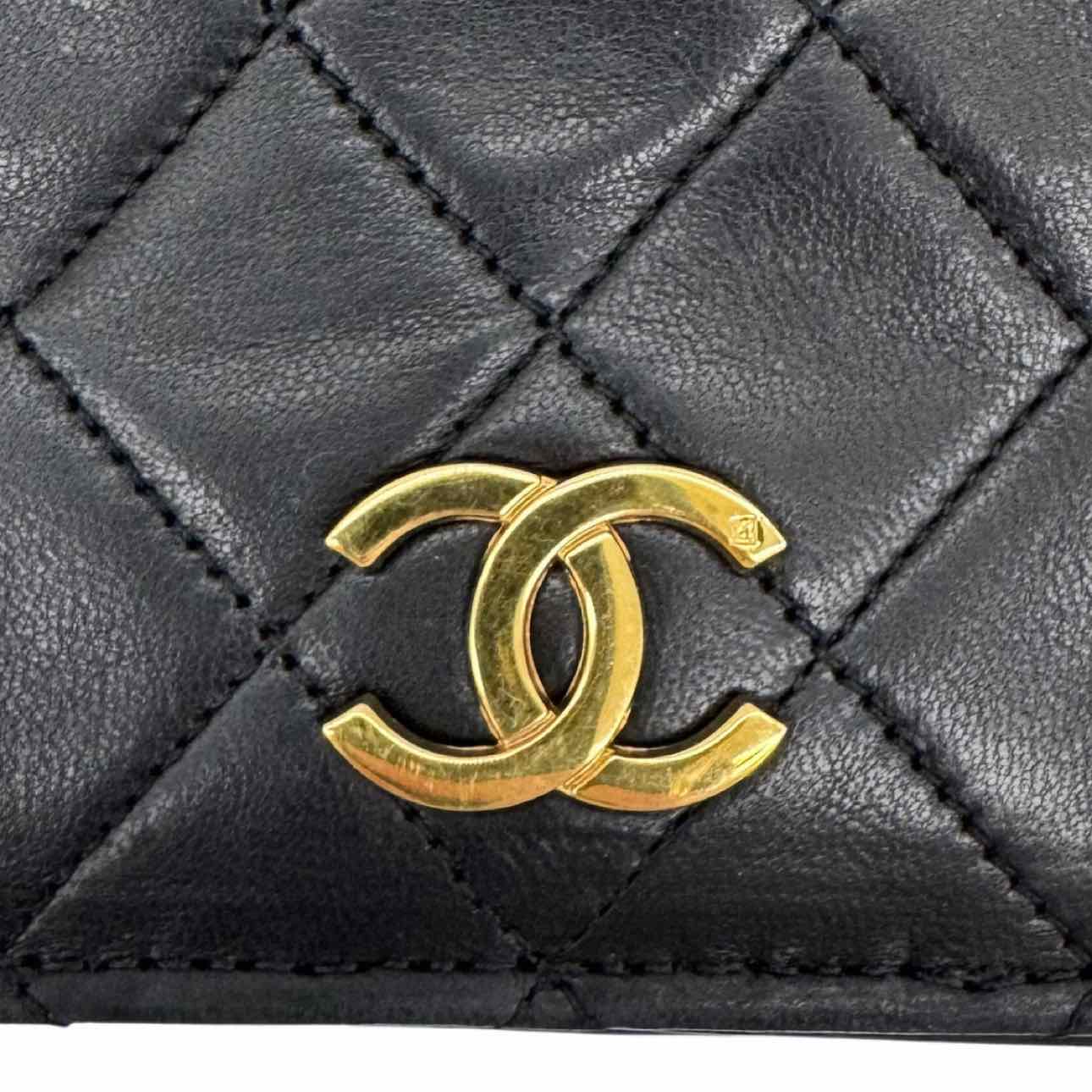 CHANEL Quilted Lambskin Push Lock Small Single Flap Back