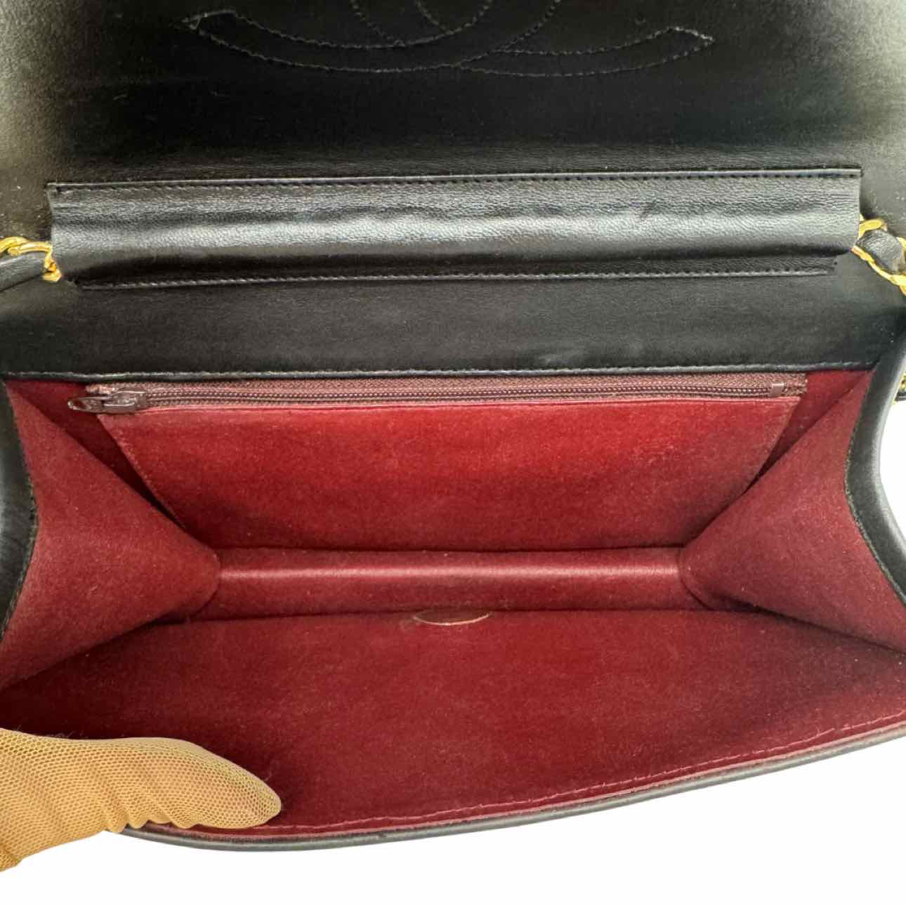 CHANEL Quilted Lambskin Push Lock Small Single Flap Back