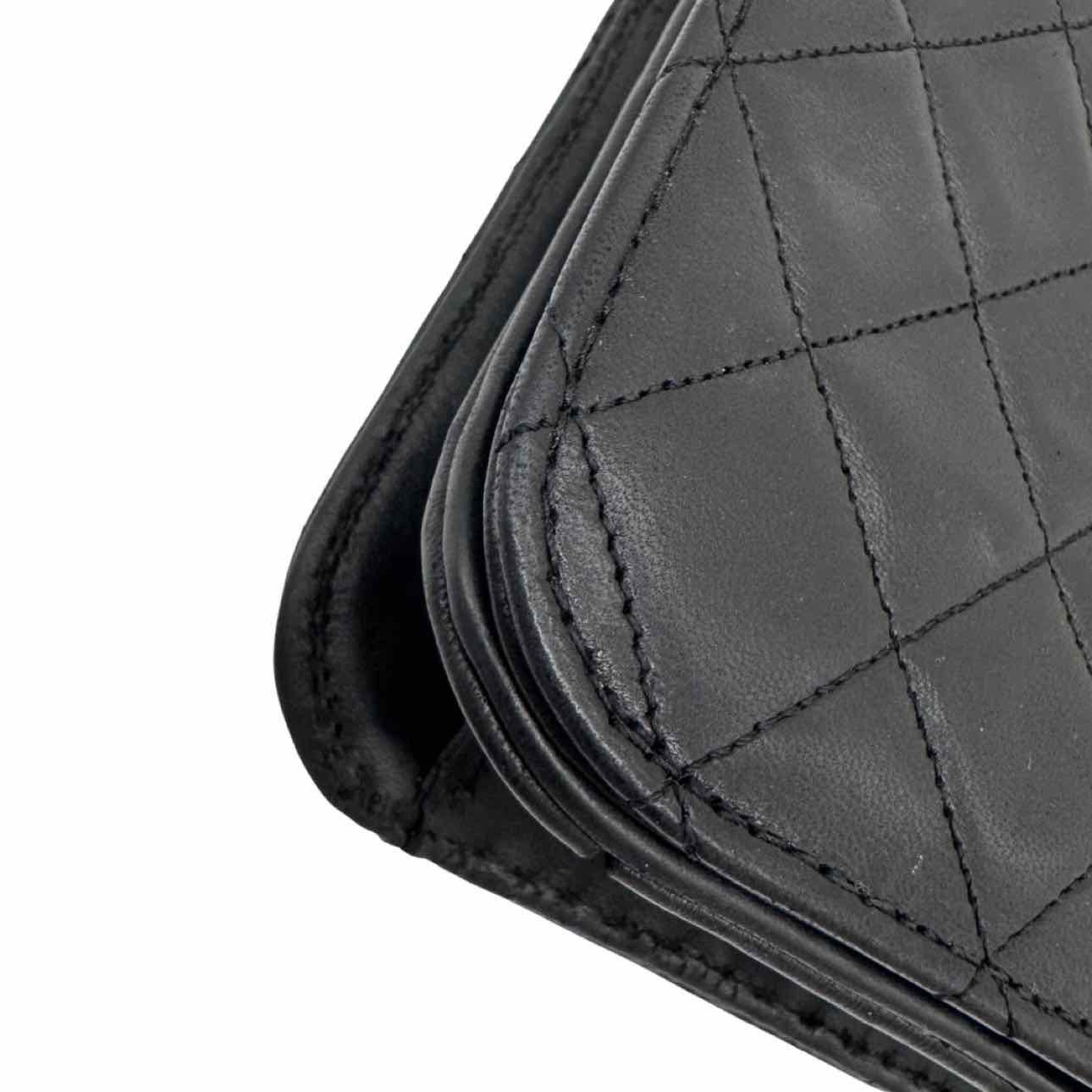 CHANEL Quilted Lambskin Push Lock Small Single Flap Back