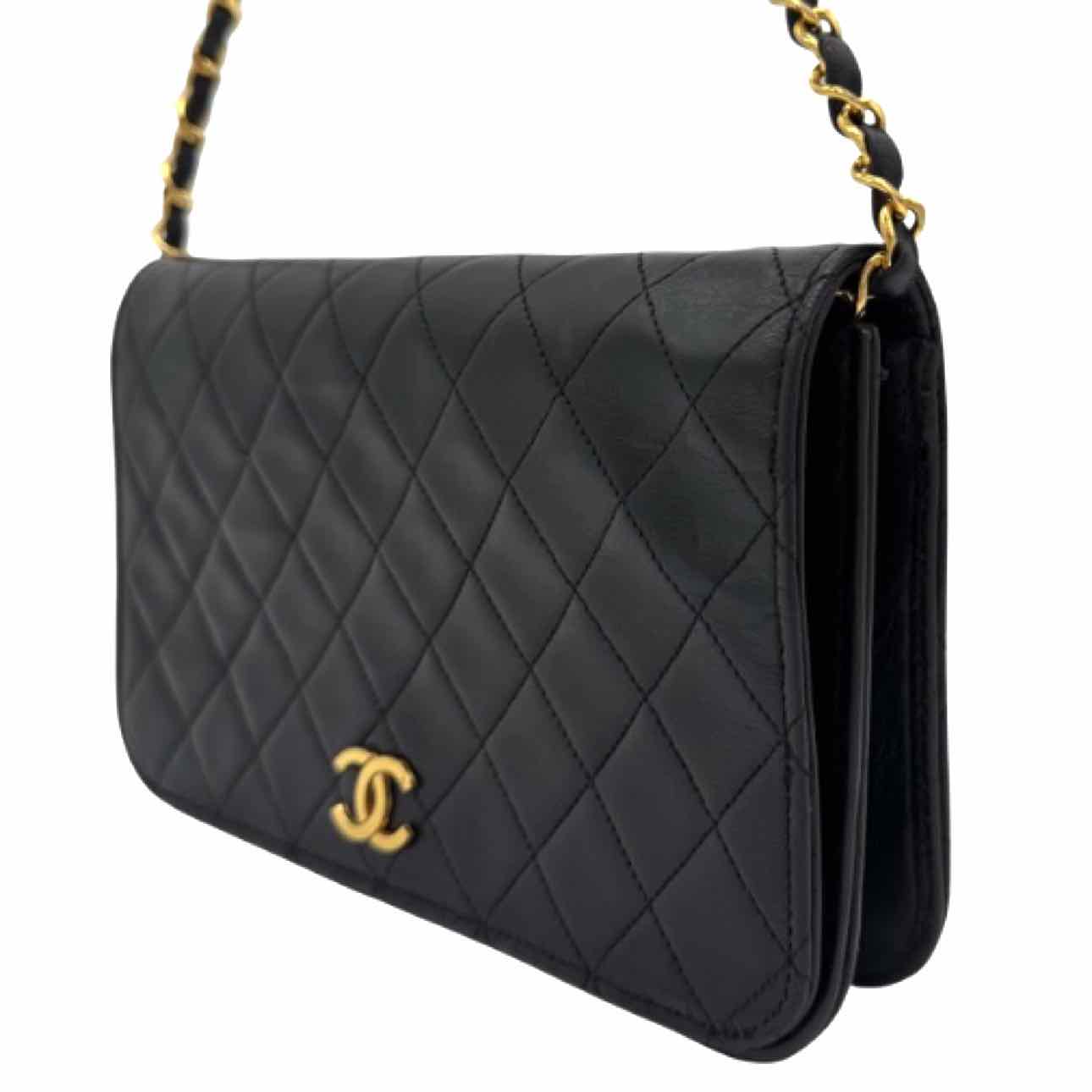 CHANEL Quilted Lambskin Push Lock Small Single Flap Back