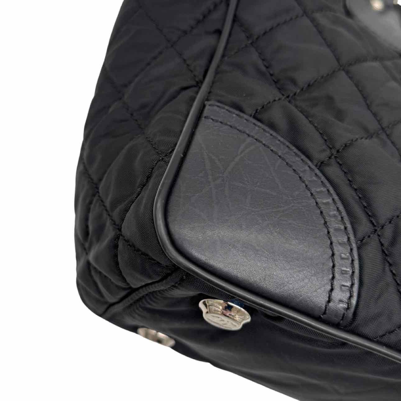 CHANEL Quilted Nylon Calfskin CC Paris New York Tote Bag Black