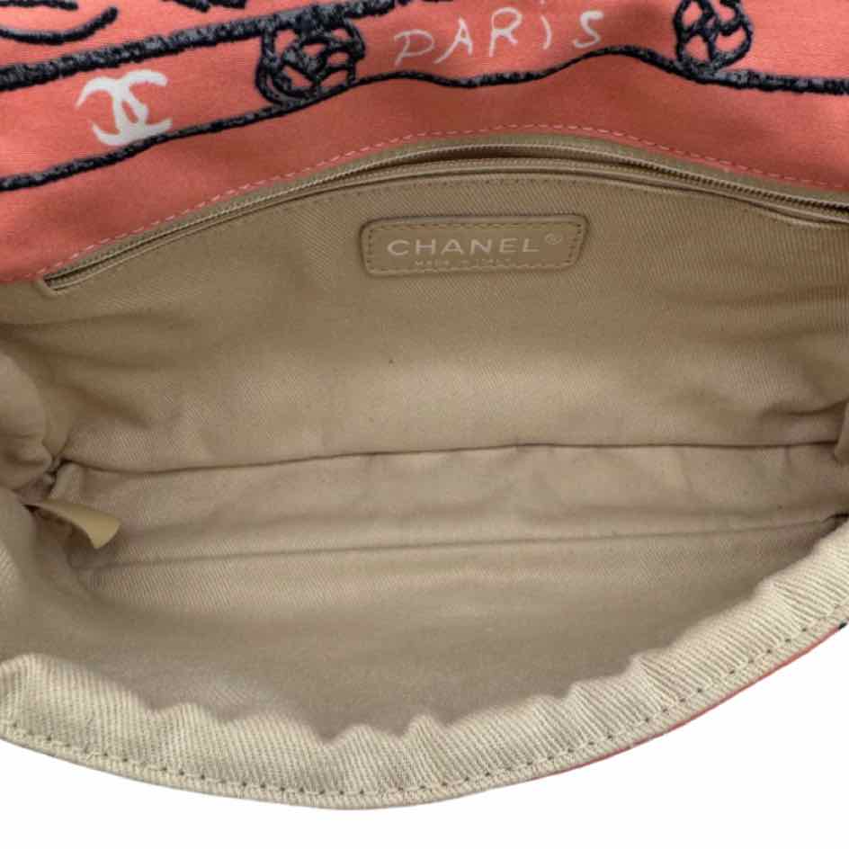 CHANEL Small Camellia Bandana Flap Chain Shoulder Bag Pink Silver HW (Pre-Owned)