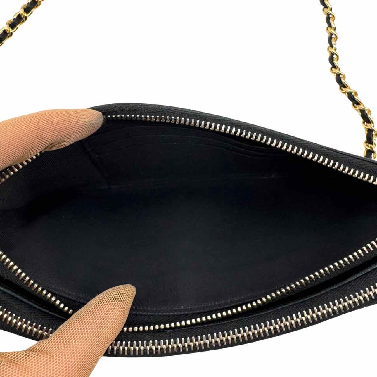 CHANEL Studded Lambskin Wallet On Chain Black