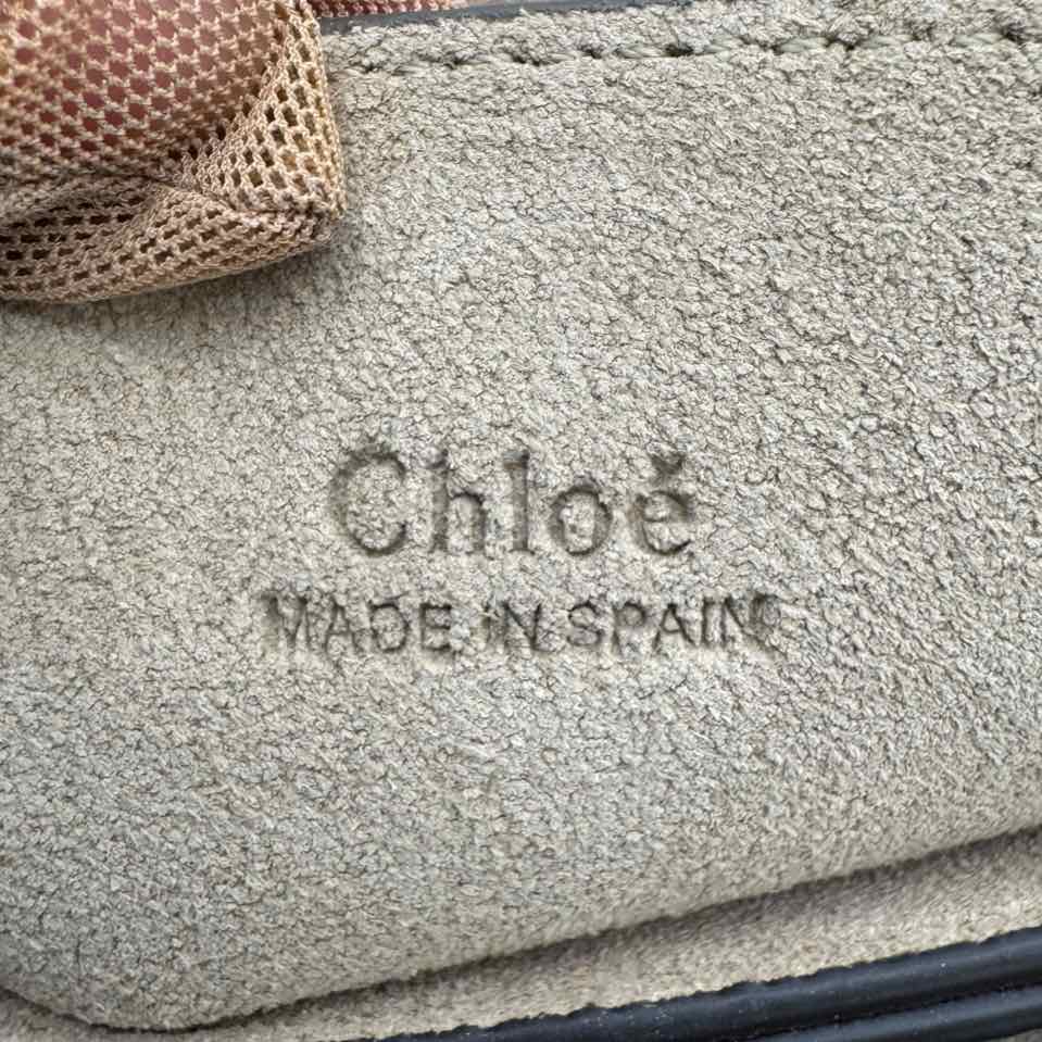 CHLOE Calfskin Leather Small Faye Shoulder Bag Motty Gray