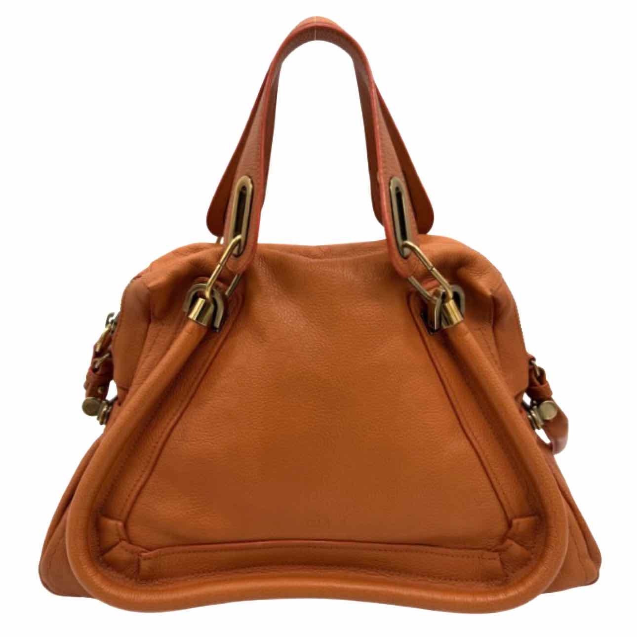 CHLOE Calfskin Medium Paraty Handbag Suntan