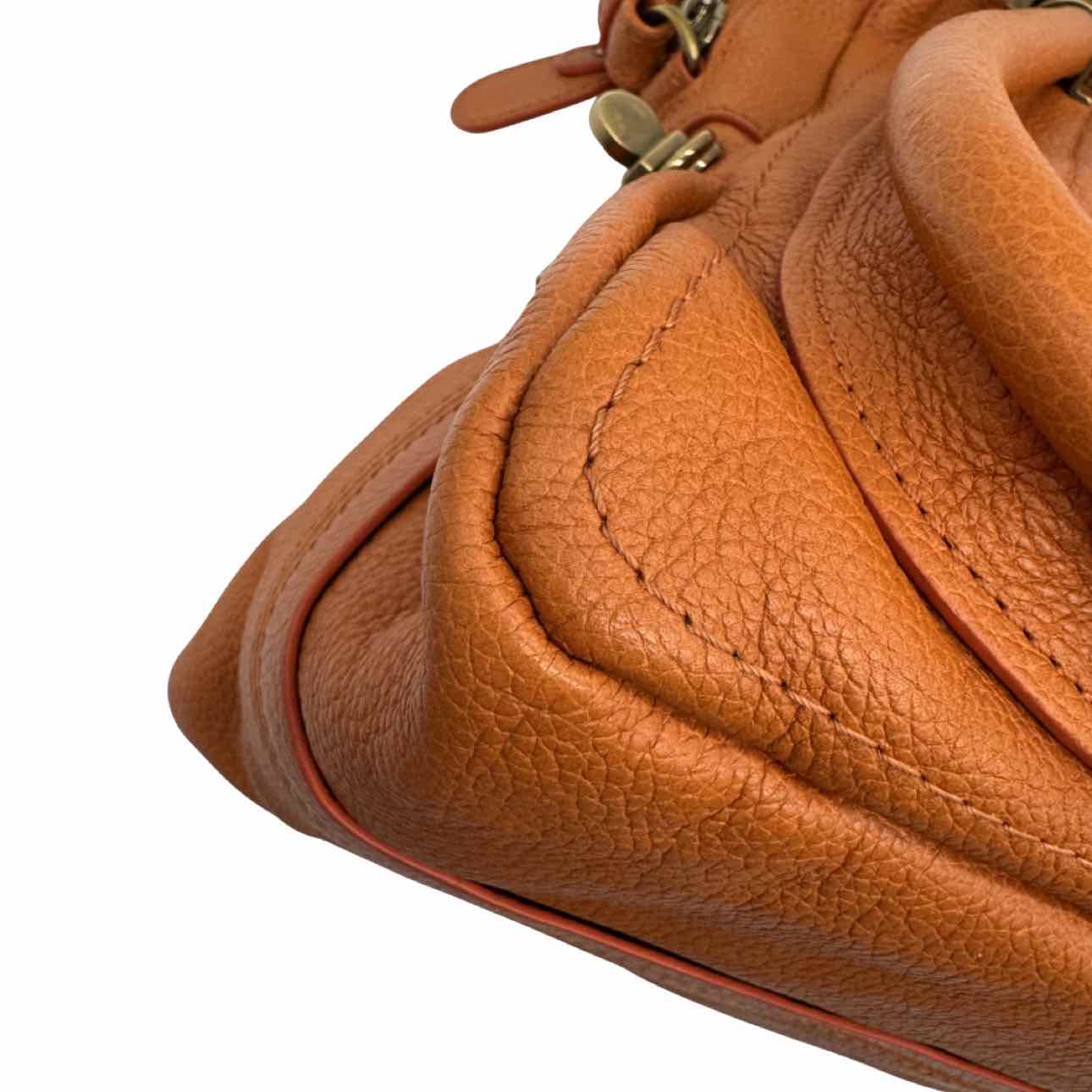 CHLOE Calfskin Medium Paraty Handbag Suntan