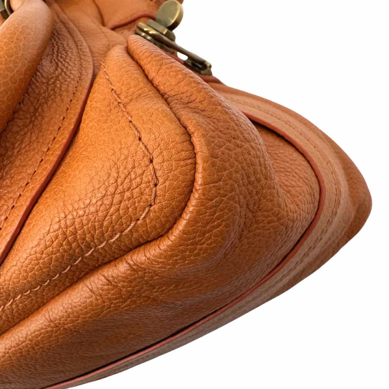 CHLOE Calfskin Medium Paraty Handbag Suntan