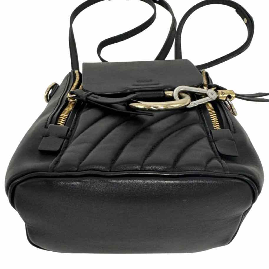 CHLOE Calfskin Quilted Small Faye Black Backpack
