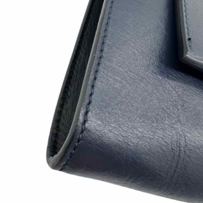 CHLOE Leather Bronte Medium Clutch Navy Blue