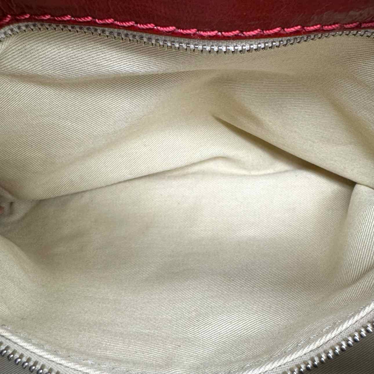 CHLOE Patent Leather Paddington Satchel Red