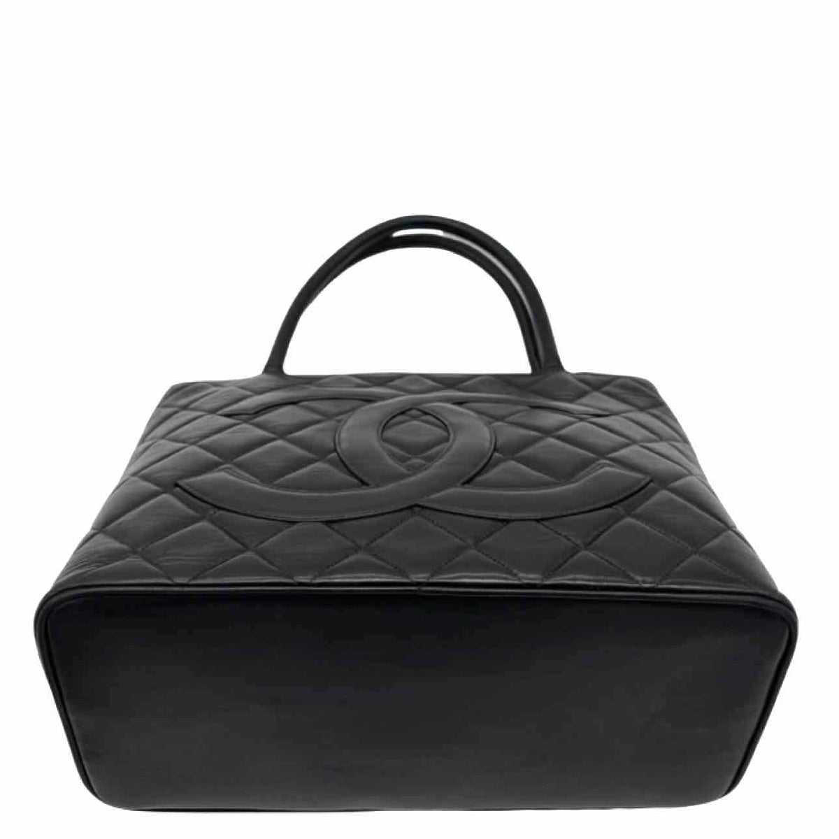 CHANEL Quilted Lambskin Medallion Tote Black