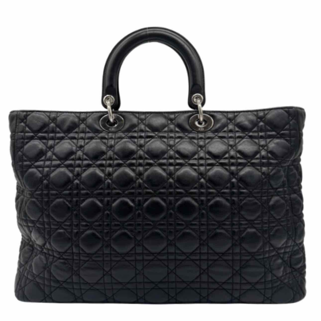 DIOR Cannage Lambskin Extra Large Lady Dior Tote Black