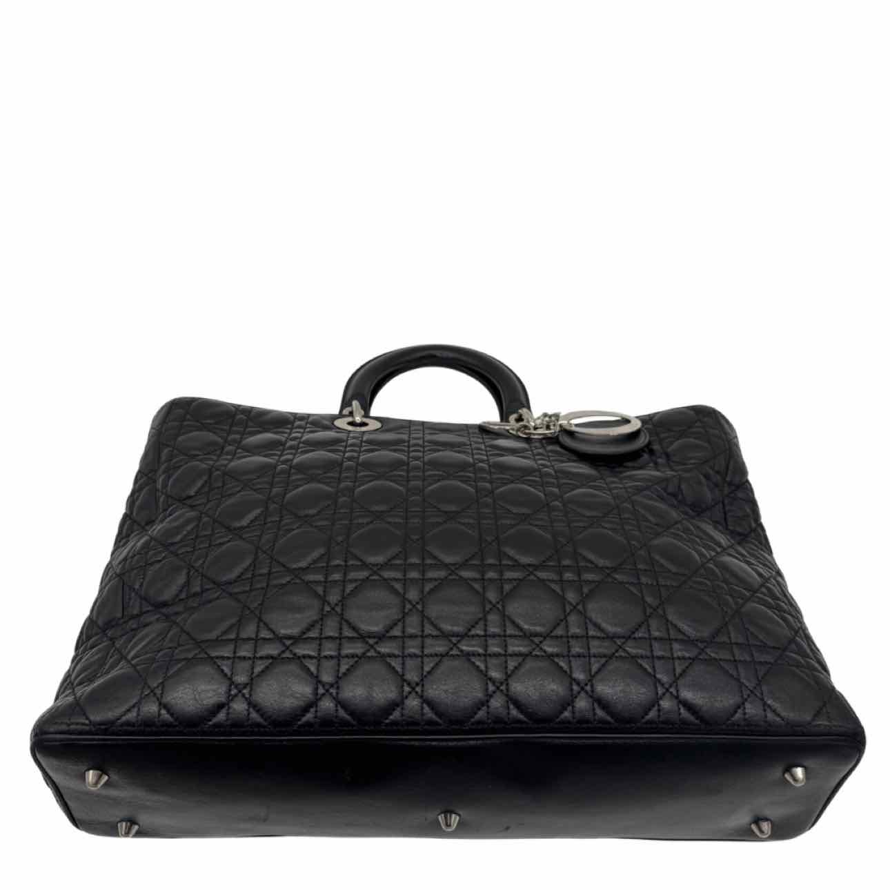 DIOR Cannage Lambskin Extra Large Lady Dior Tote Black
