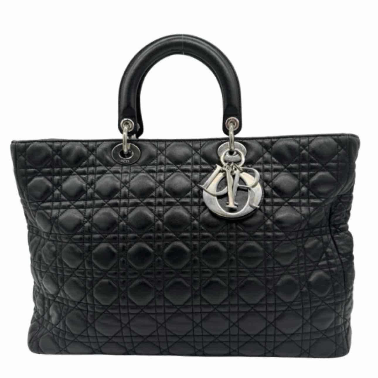 DIOR Cannage Lambskin Extra Large Lady Dior Tote Black