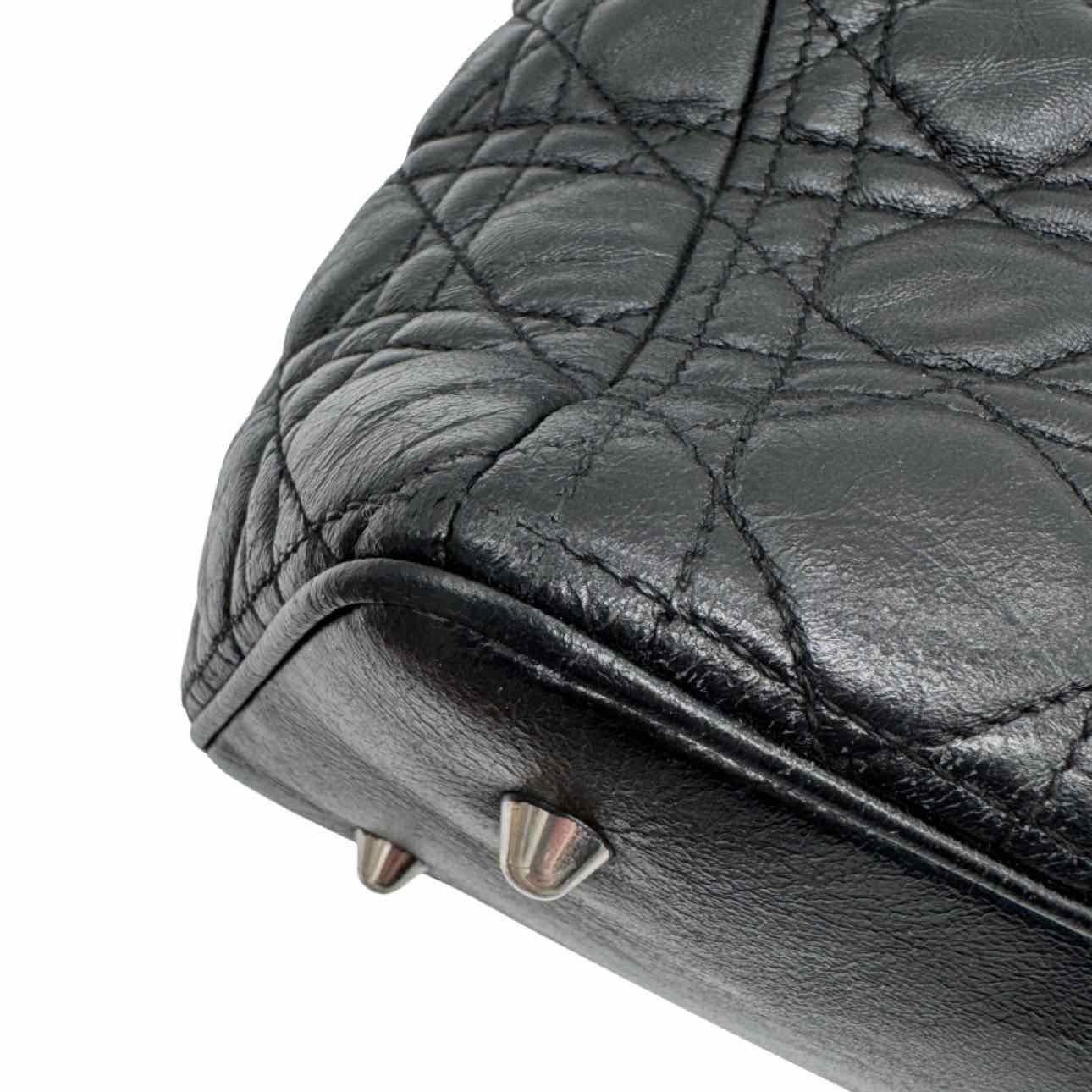 DIOR Cannage Lambskin Extra Large Lady Dior Tote Black