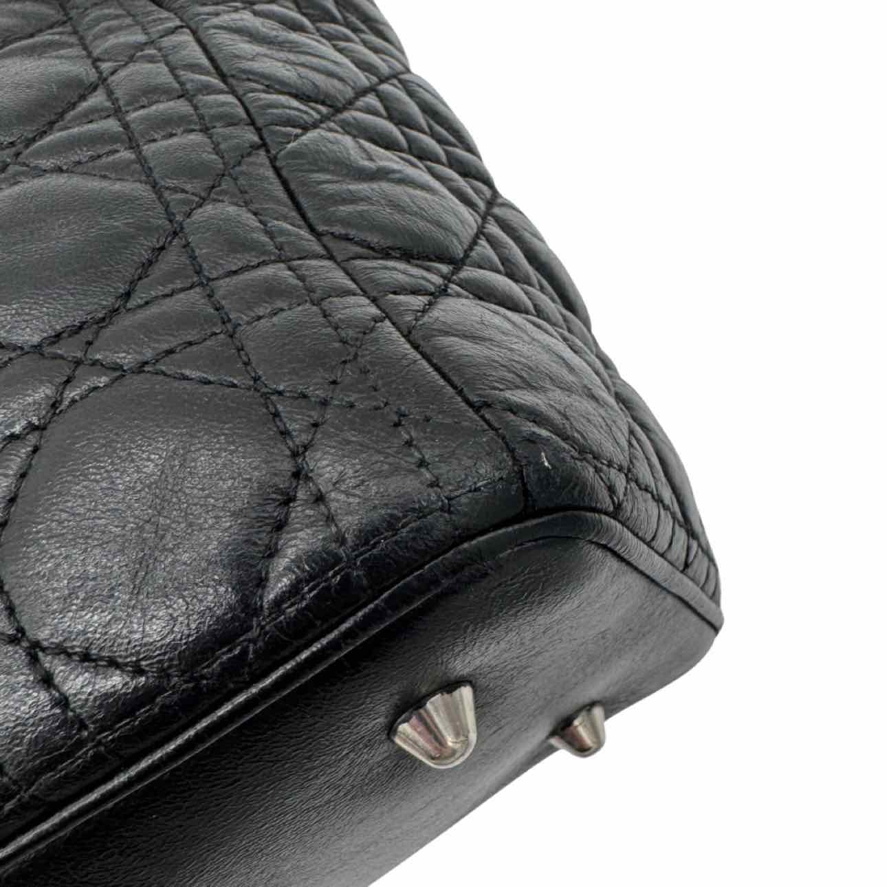 DIOR Cannage Lambskin Extra Large Lady Dior Tote Black