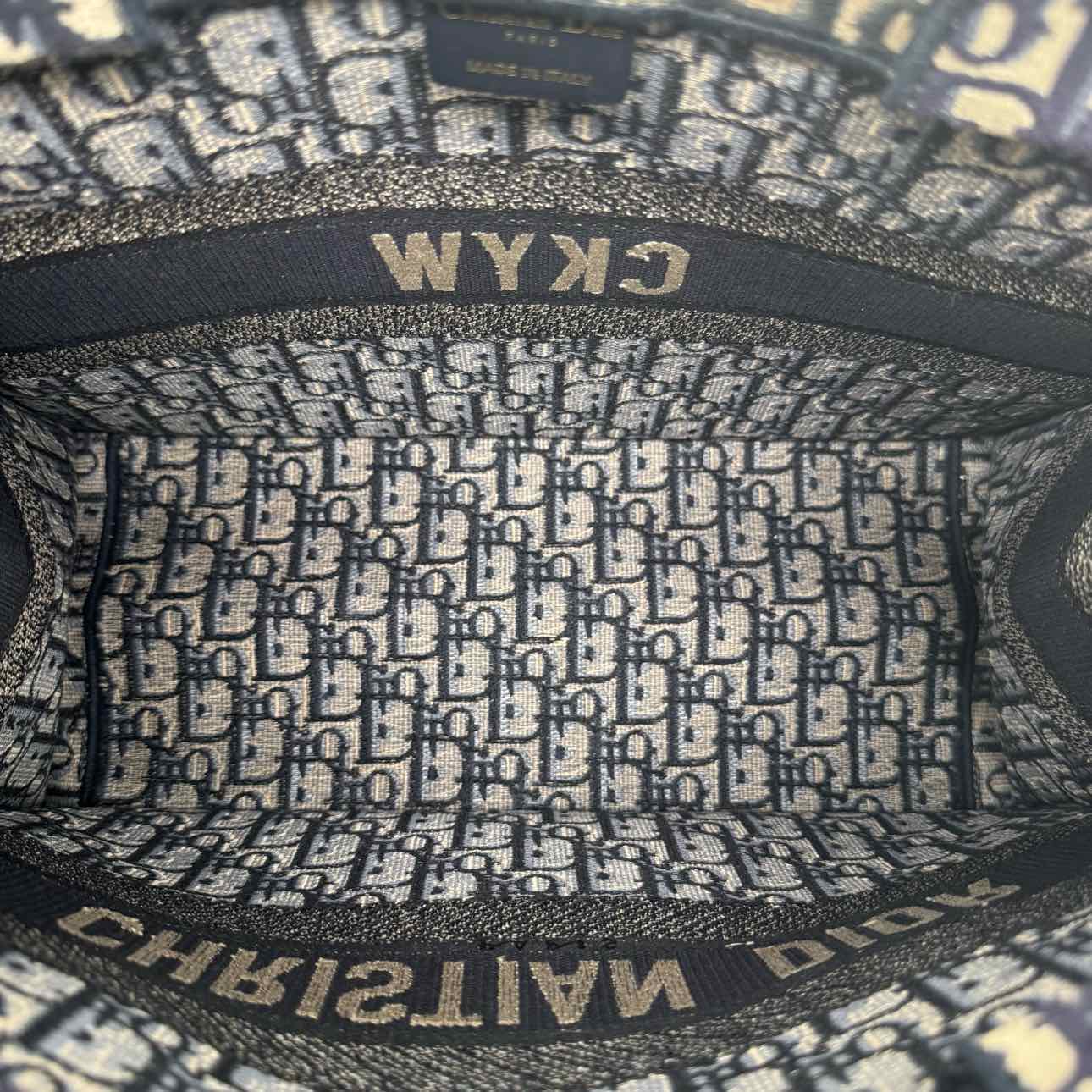 DIOR Canvas Oblique Medium Book Blue Tote Bag