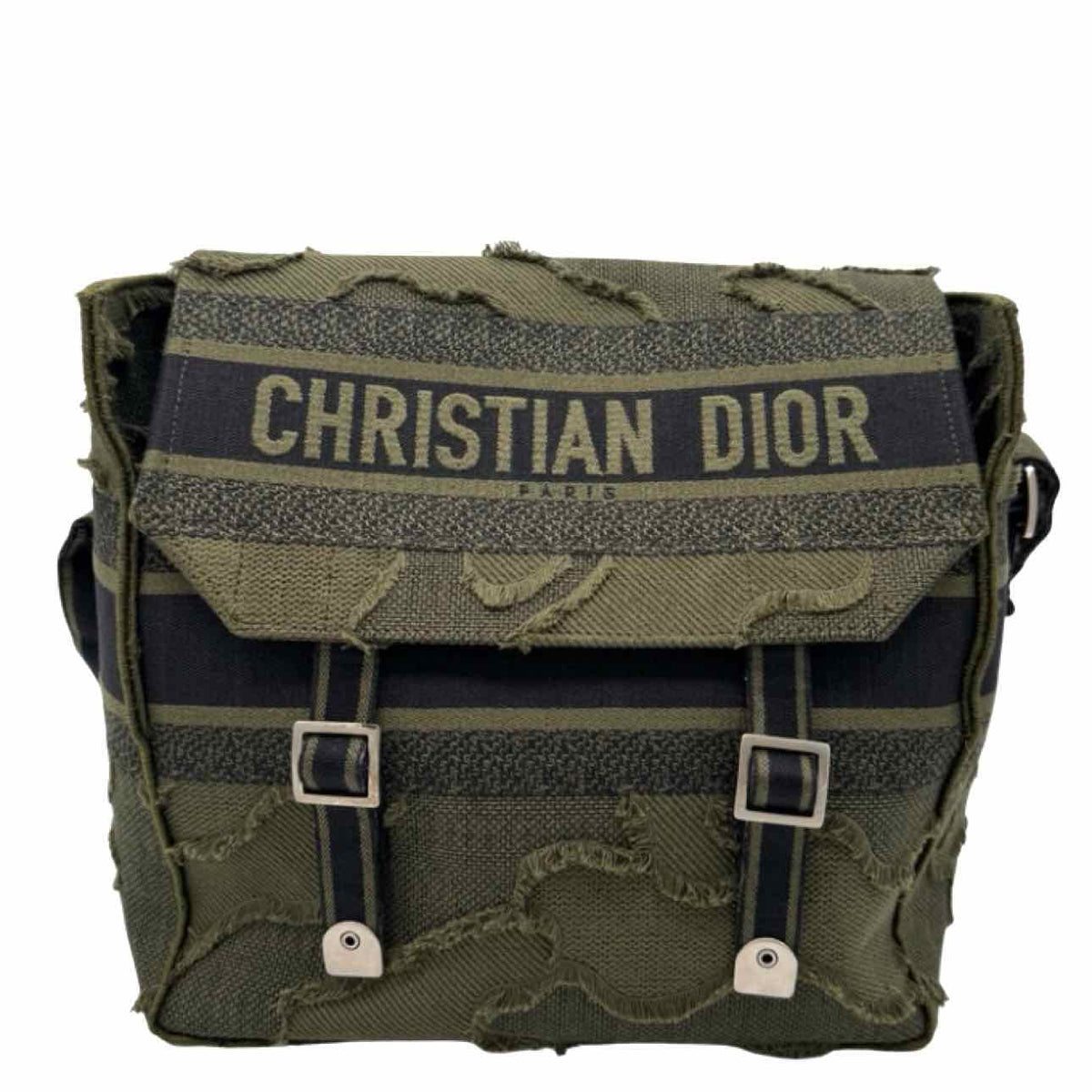 DIOR Embroidered Canvas Diorcamp Messenger Bag Khaki