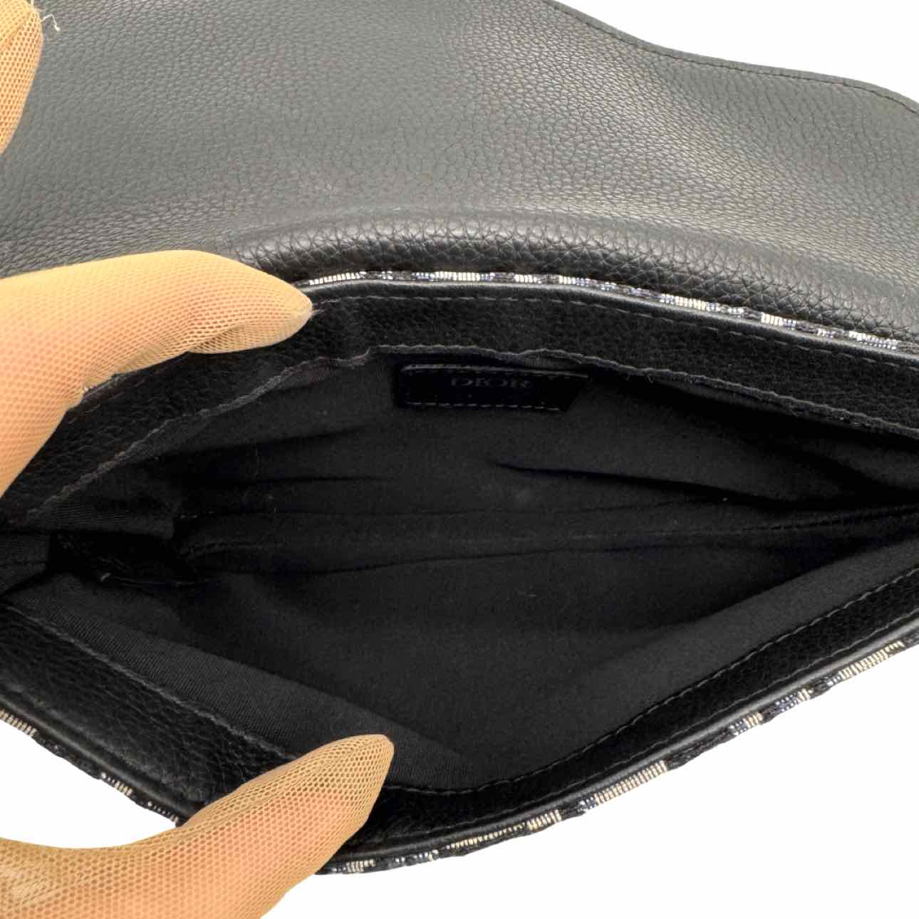 DIOR Oblique Jacquard Saddle Messenger Bag Navy/Black