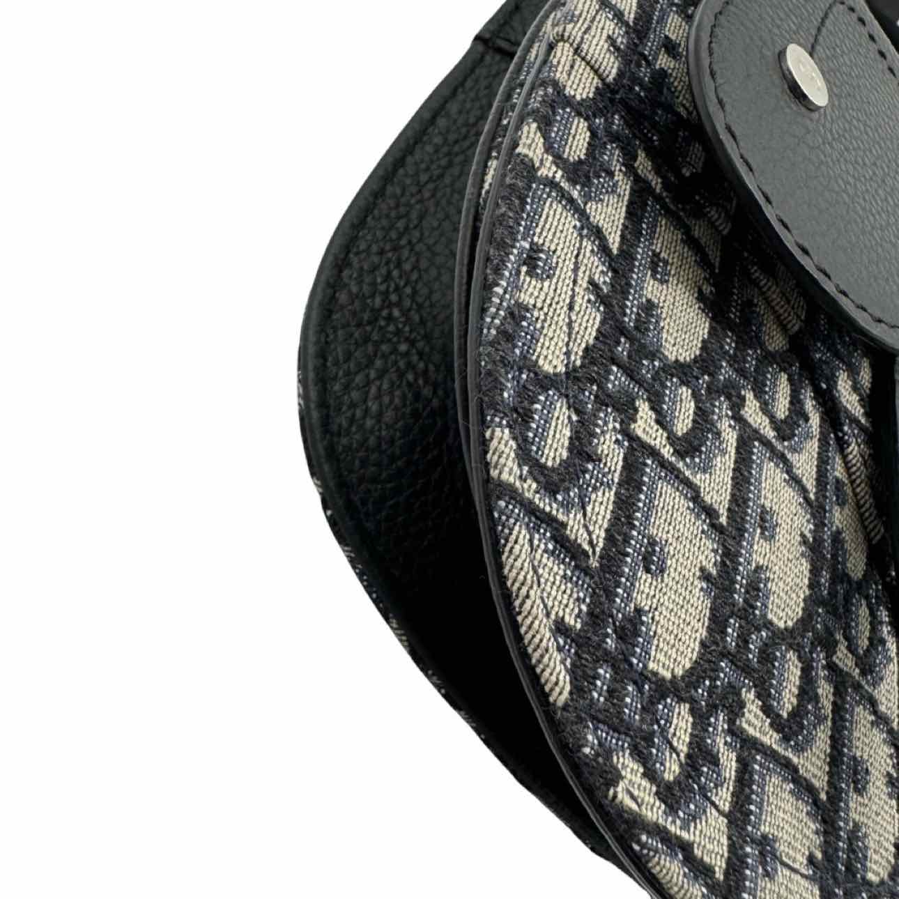 DIOR Oblique Jacquard Saddle Messenger Bag Navy/Black