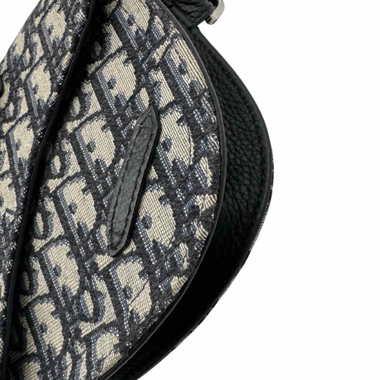 DIOR Oblique Jacquard Saddle Messenger Bag Navy/Black