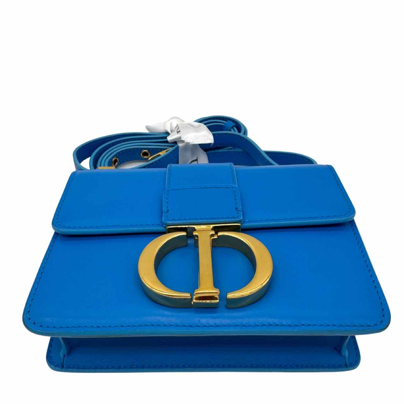 DIOR Smooth Calfskin Mirco 30 Montaigne Flap Crossbody Blue