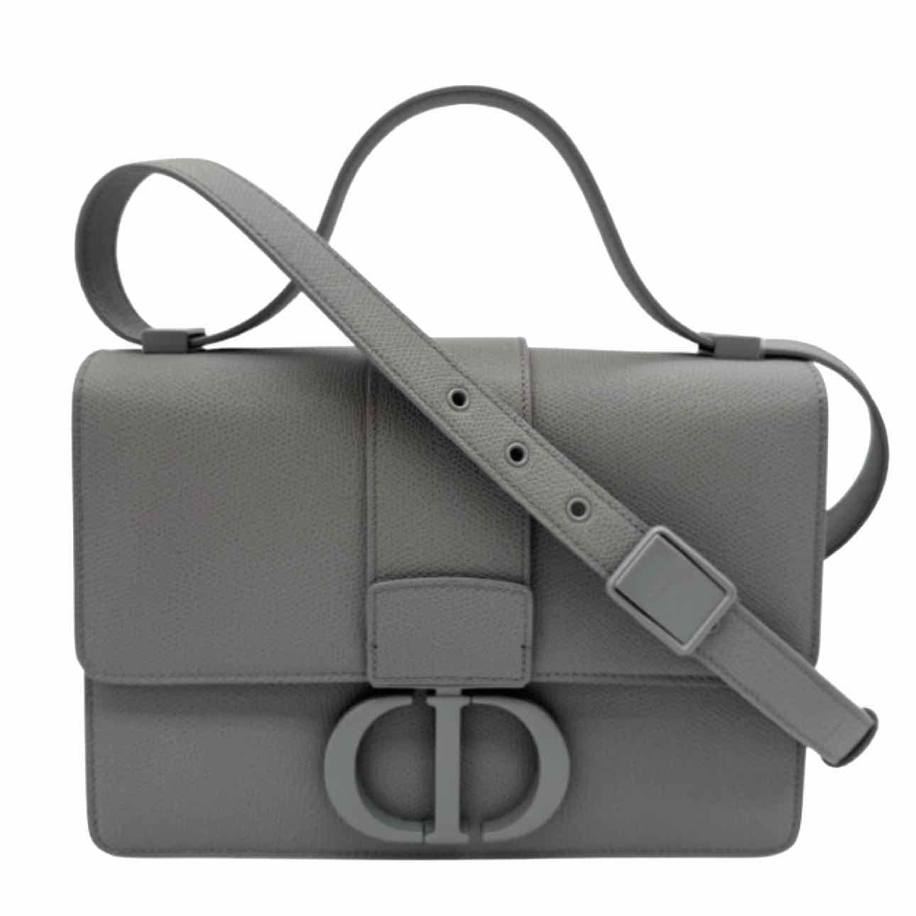 DIOR Ultra-Matte Grained Calfskin30 Montagne Flap Bag Stone Gray