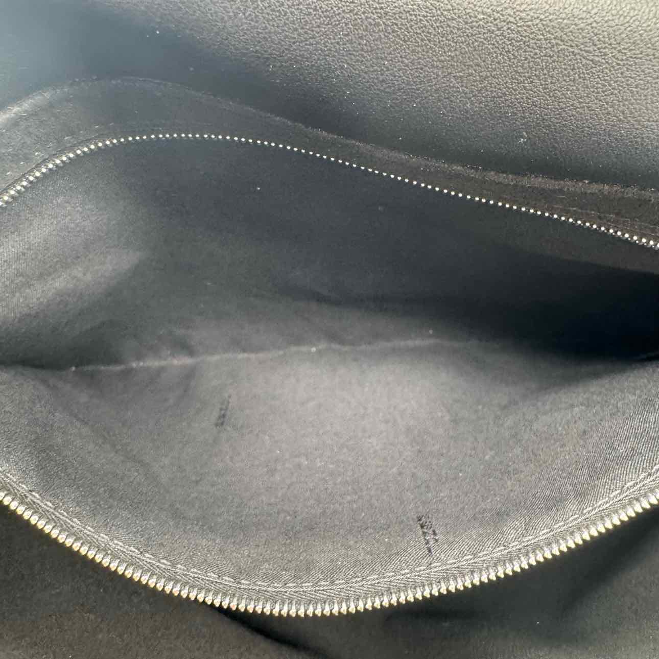 FENDI Calfskin Debossed Classic Logo Messenger Bag Black