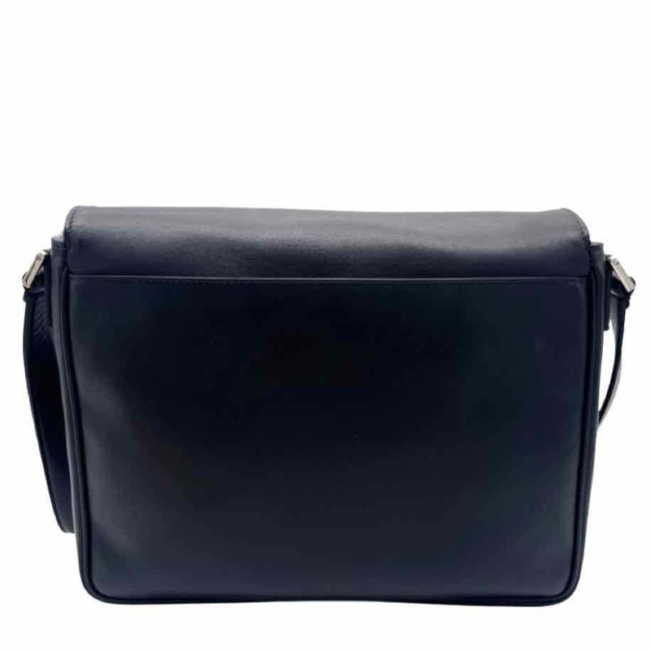 FENDI Calfskin Debossed Classic Logo Messenger Bag Black