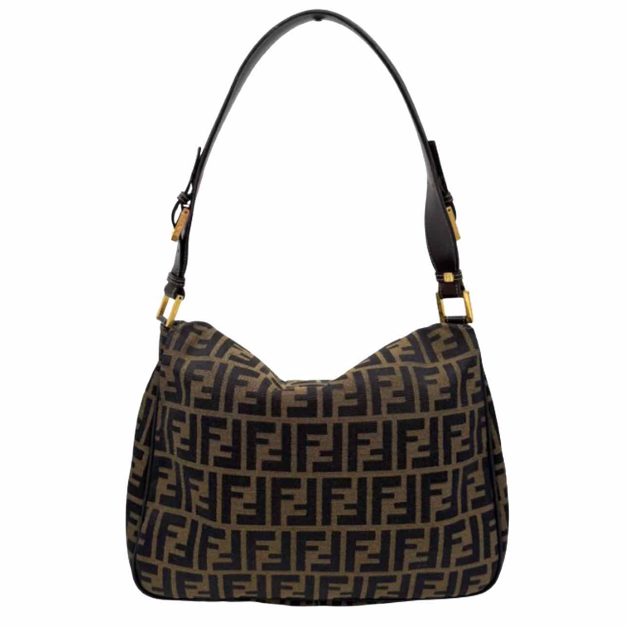 FENDI Canvas Zucca Mamma Baguette Shoulder Bag