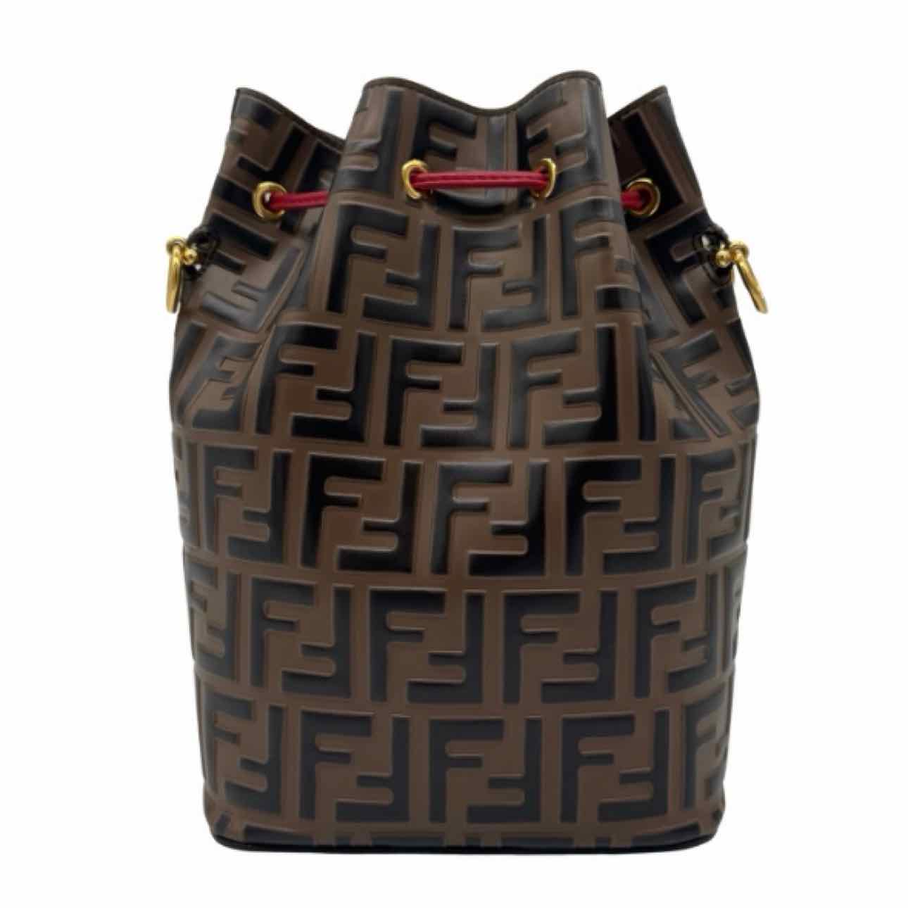 FENDI Vitello Grace F Is Fendi 1974 Embossed Grande Mon Tresor Bucket Bag