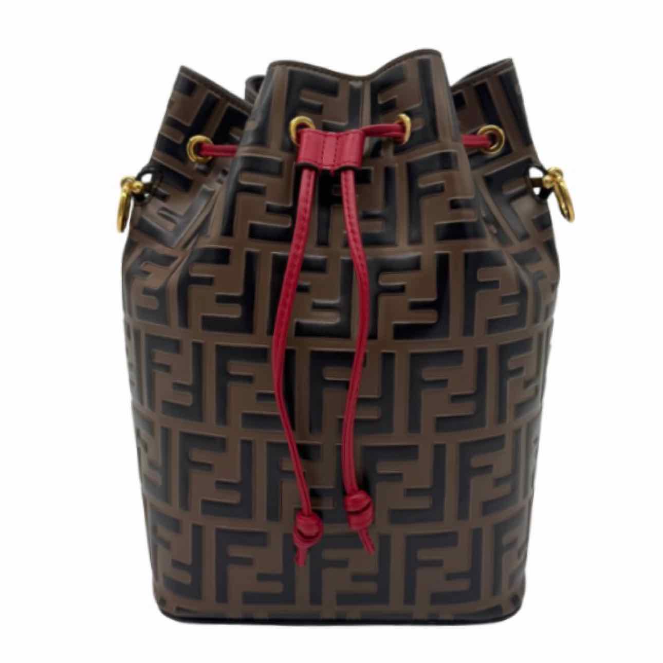 FENDI Vitello Grace F Is Fendi 1974 Embossed Grande Mon Tresor Bucket Bag