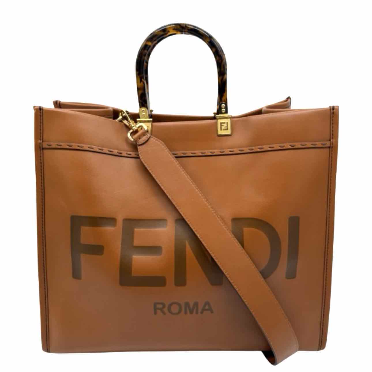 FENDI Vitello King Large Plexiglass Sunshine Shopper