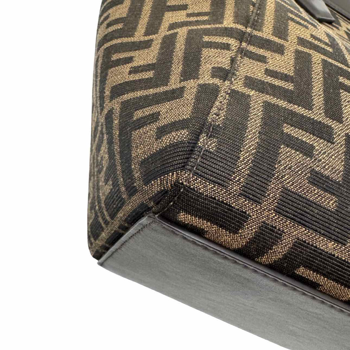 FENDI Zuca Jacquard Medium Origami Tote Brown