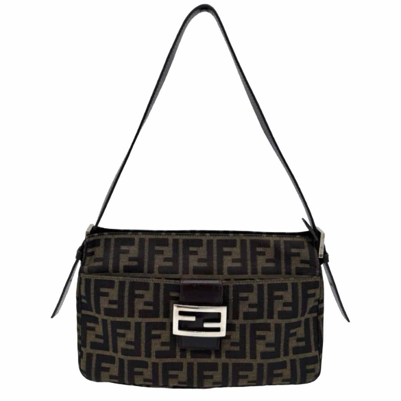 FENDI Zucca Baguette Shoulder Bag Brown