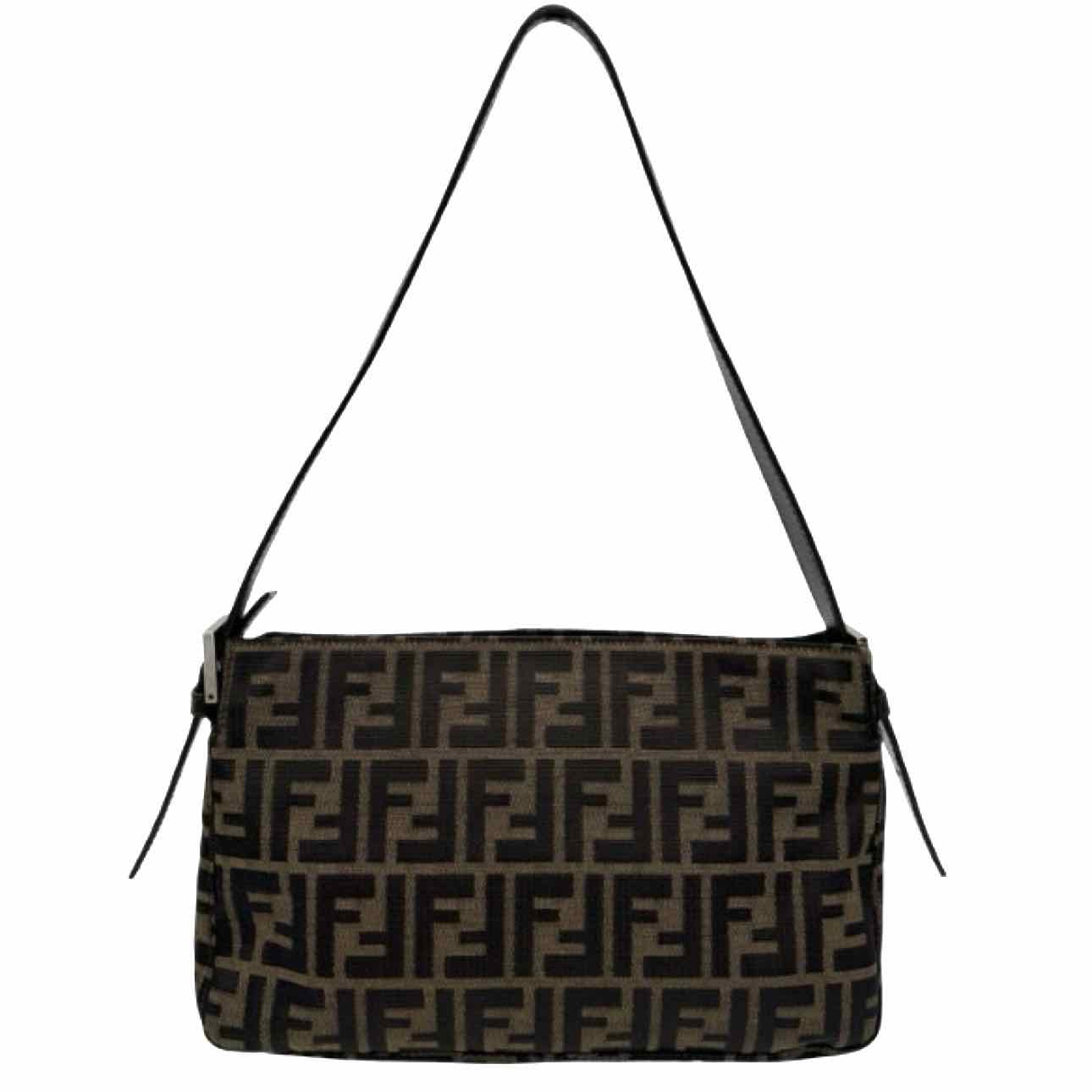 FENDI Zucca Baguette Shoulder Bag Brown
