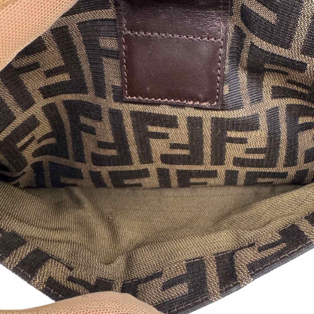 FENDI Zucca Baguette Shoulder Bag Brown